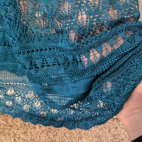 BEBE Teal overlay maxi dress - Picture 3 of 8